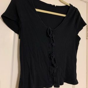 Madewell Black Tie Front Detail T-Shirt